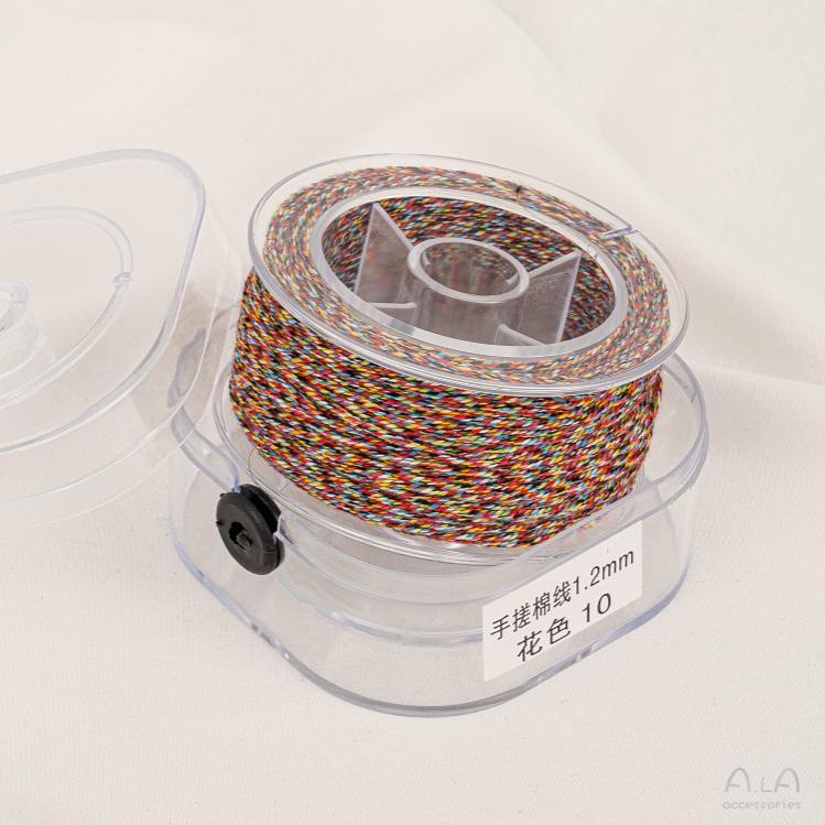 手搓棉线藏式文玩线绳五色线彩绳流苏绳子diy手工串珠编织棉线材