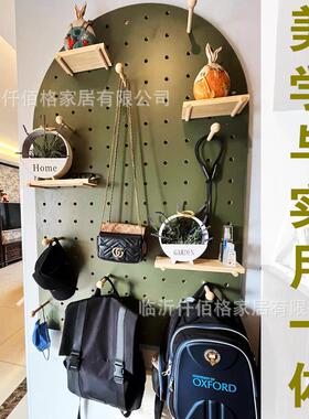 祖板母绿实木洞洞置物架壁木质客ZML60120厅收纳隔板挂展卧室整理