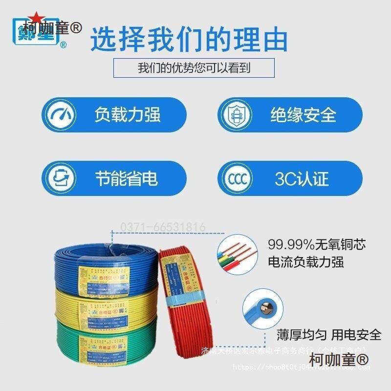 国标股BV./线方铜芯郑州三厂PTZ电线家用./平单芯多软麦R太保