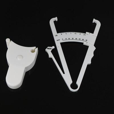 2Pcs/Set White PVC Body Fat Caliper Measure Tape Tester Fitn