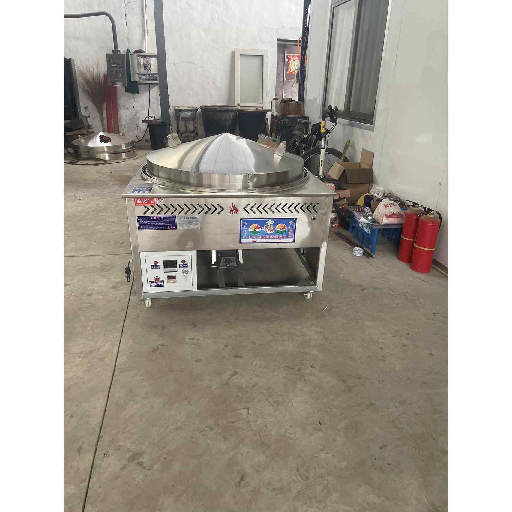 鹏音商用锅贴液化气全自动烧烤炉家用旋转燃气蒸烤机烤馒头机蒸摆地摊