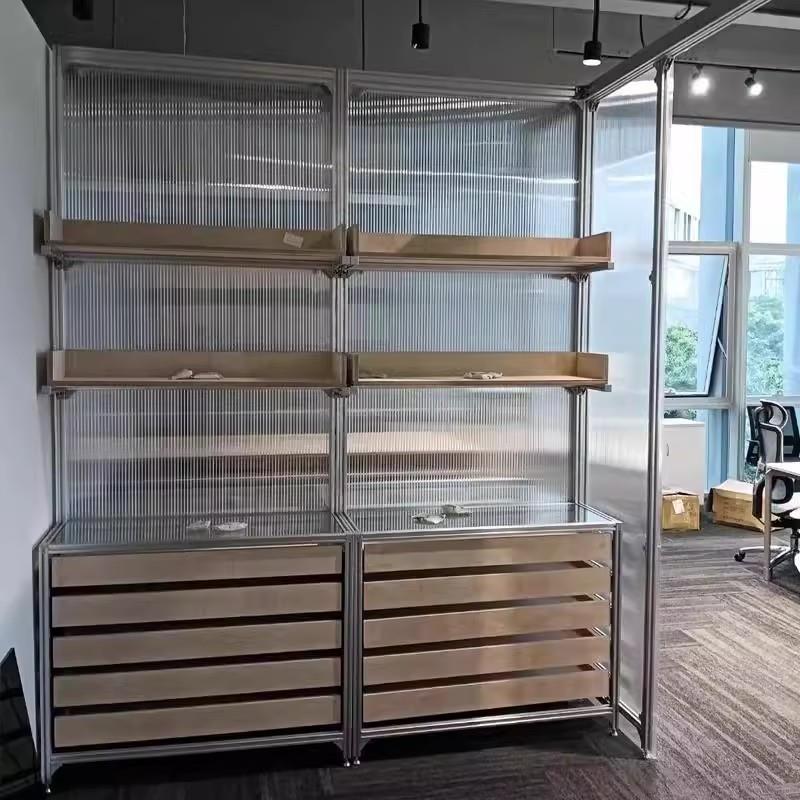 铝型材工业风工作台展架操作台收纳架展示柜陈列柜储物柜海洋板