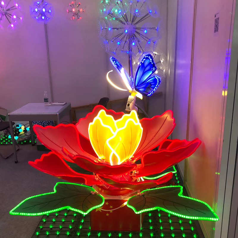 中秋牡丹花荷花莲花灯大型春节元宵花灯灯光秀户外景观装饰庭院灯