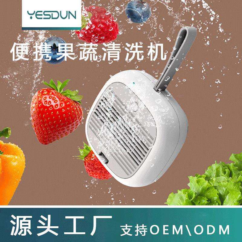 新款家用便携式智能食材果蔬净化器无线消毒除菌去农残水果清洗机