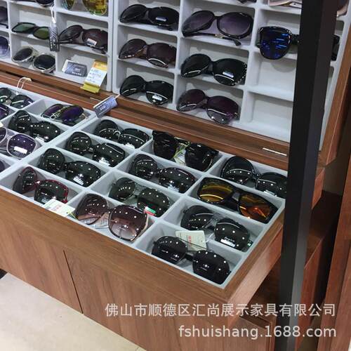 厂家木纹眼镜高柜陈列柜格子盒眼镜展柜 展示道具商场靠墙眼镜柜