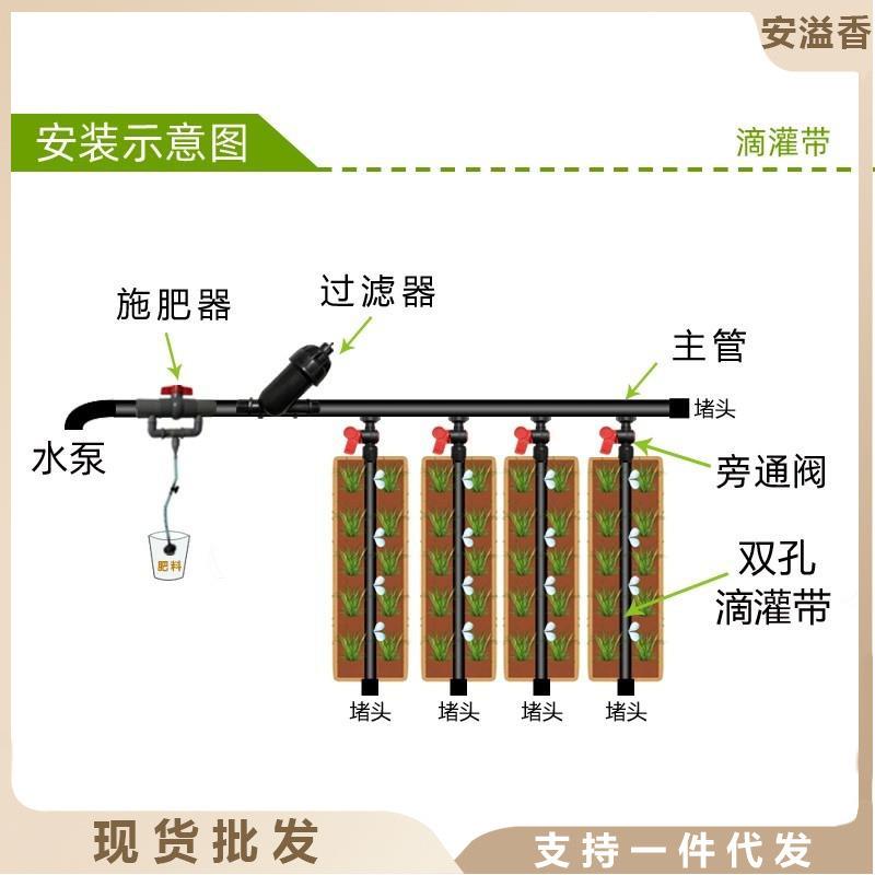 滴灌灌带1套6mm农用贴片式滴管地喷溉地微灌管水带全EAC设备单双