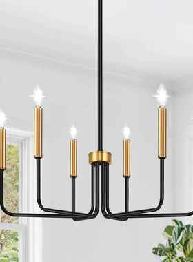 60V花代铁18230头天板6E141吊灯阁楼AC挂灯灯吊灯家用灯现蜡1烛夹