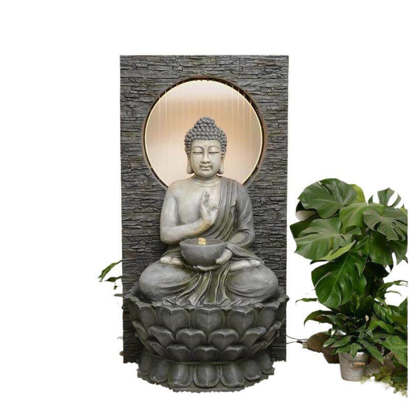 欧式轻奢流水喷泉现代客厅循环水景装饰品玄关招才落地加湿器摆件