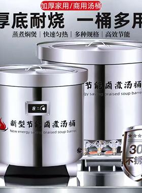 商用卤肉桶保温燃气节能翅片高锅电热多功能煮面熬汤卤牛羊肉汤锅