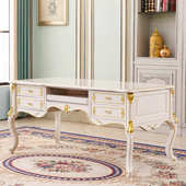 欧式 实木书桌椅组合简欧电脑桌书房写字台奢华办公小户型客房家用