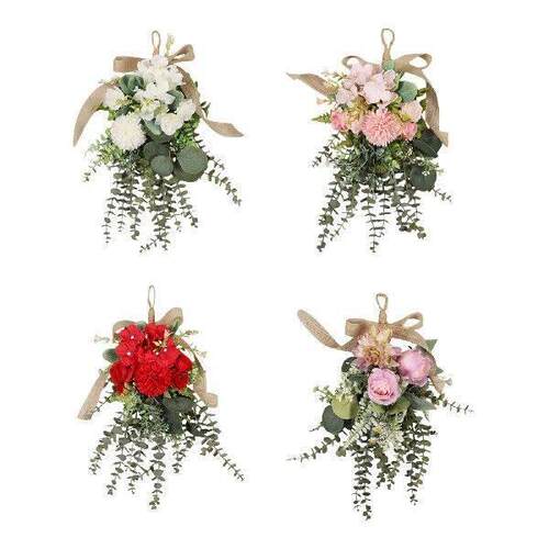Artificial Floral Swag Chrysanthemum Eucalyptus Wreath with