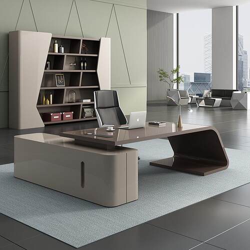 烤漆办公桌椅组合老板桌L型经理总裁桌办公室大班台桌子书桌桌面