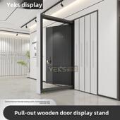 木门展架抽拉防盗门展架卫生间室内房门合金门展示架落地式 立式