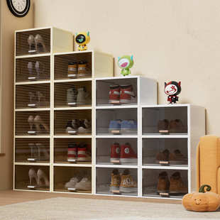 柜塑料鞋 加厚鞋 透明鞋 收纳折叠收纳盒抽屉式 架省空间神器 盒翻盖鞋