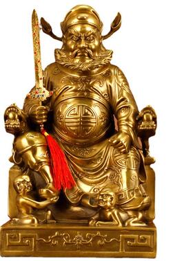 钟馗摆件黄铜天师钟馗像铜像魁星点斗书房客厅家用大号