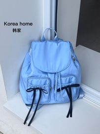 芭蕾风蝴蝶结丝带尼龙布双肩包韩国小众设计防水大容量学院风包包