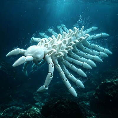 深海蚰蜒狱爪鱿深渊巨兽玩具海洋霸主八爪鲨鱼湖底伸手怪模型摆件