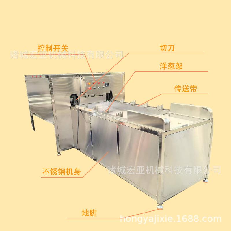 食品 厂紫皮洋葱切根切尾机葱双排葱切根机 洋NIA电动洋切根机