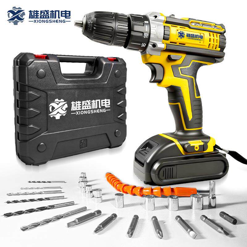 三钻功能锂电冲击钻头电钻冲击大功电率21v锂小型电动工具套组源