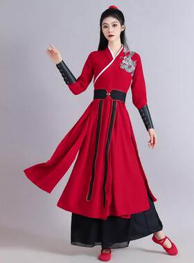 正品雪龙吟舞蹈演出女古典舞蹈花木成人兰古装侠客风扇子舞服服打