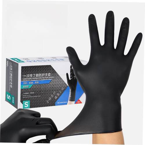 DisXposable nitrile latex gloves rubber black with extra li
