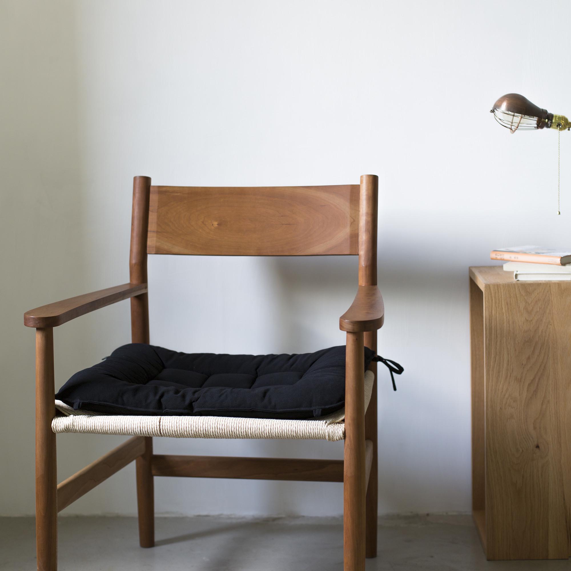 天台华莲『田字格』棉麻坐垫靠背垫绑带椅垫小清新多色日式榻榻米