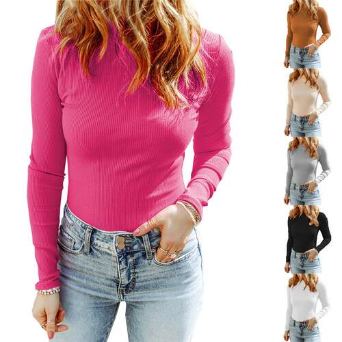 Top cover, high neck, women's knitted women's clothing,