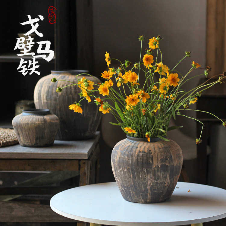 花瓶餐桌侘餐厅摆放茶几风花器桌面新宿寂禅意装客厅民中式软酒店