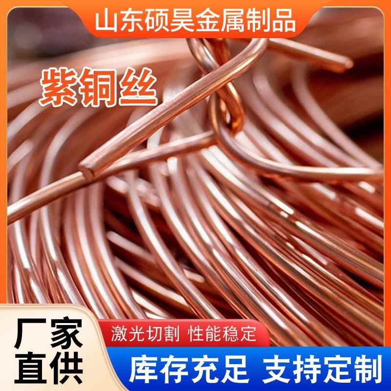 T2无氧软态半硬紫铜丝光亮实心红铜线0.1-5mm裸铜丝导电T3紫铜线