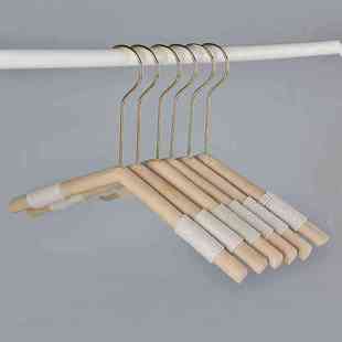 店儿童定 架夹童装 制log 店木质衣挂小裤 2TCU实木圆杆儿童衣架服装