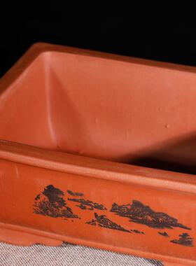 紫砂瓷长方DDF形花盆大号槽花盆台种菜盆陶盆景种树花阳盆清马道