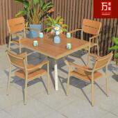 户外休闲桌椅组合外露餐天外摆餐防水家具S1044 1椅花园长桌防腐