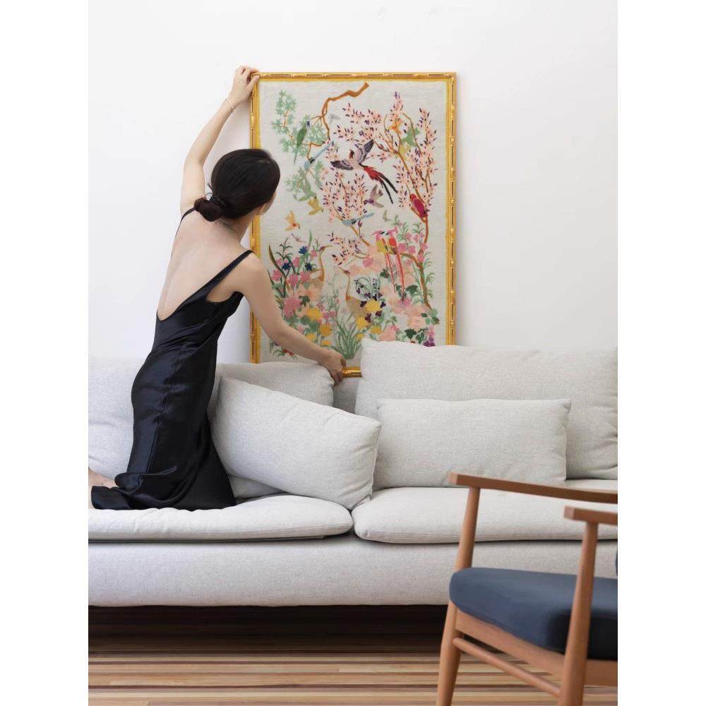 新中式《明媚东方》2024新款高级大气装饰画客厅艺术背景墙花卉画,家居饰品,现代装饰画,淘宝优惠券,粉丝福利购,淘宝优惠卷