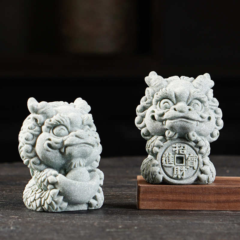 造景盆栽装饰礼品家居生肖桌面中式招财摆件茶宠鱼缸景观创意龙年