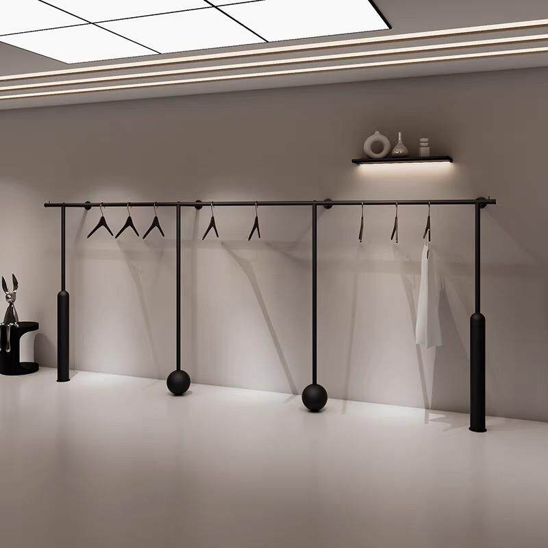 女装店展示架上墙挂衣架服装店铁艺订做黑色落地衣架陈列架货架