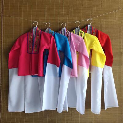 儿童练功服水袖上衣女戏曲服装对披青衣京剧排练服装戏剧越剧花旦