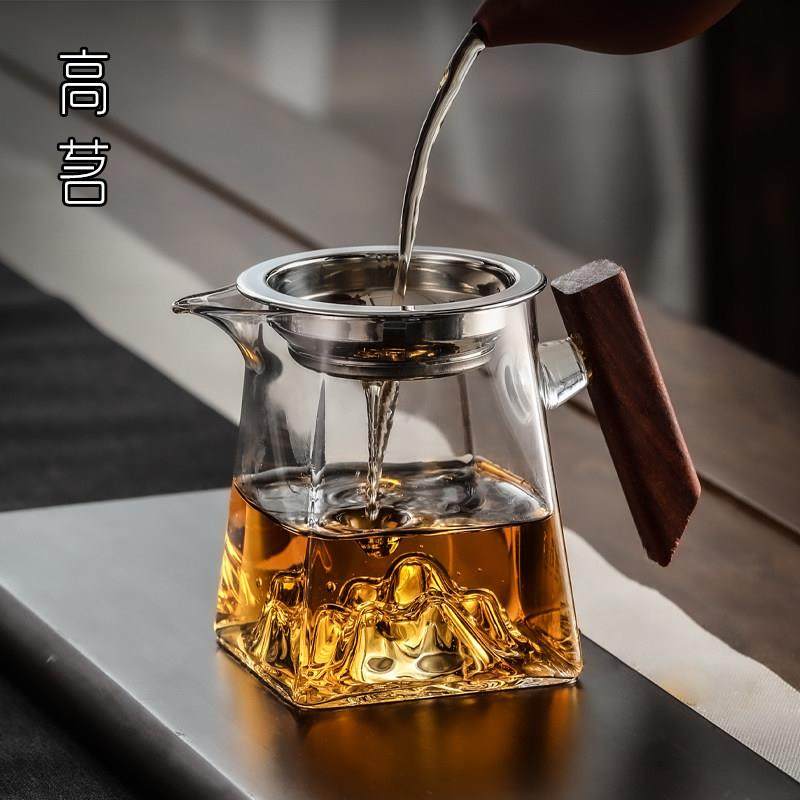 木把玻璃观山公道杯茶漏一体公杯茶滤套装茶具配件分茶器带手柄,餐饮具,公道杯,淘宝优惠券,粉丝福利购,淘宝优惠卷