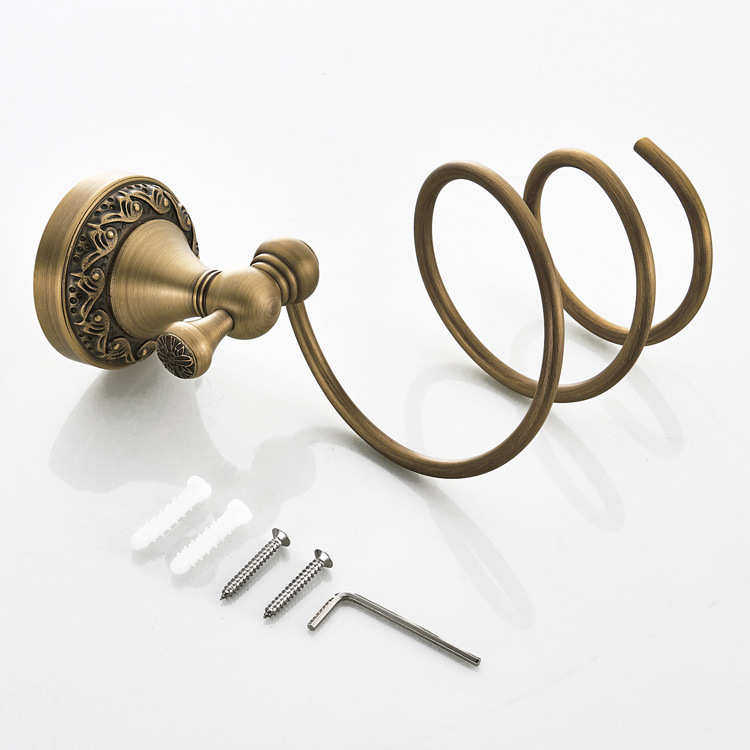 浴室五金挂件收纳风筒架置物架黄铜欧式仿古吹风机架壁挂电吹风架,家庭/个人清洁工具,吹风机置物架,淘宝优惠券,粉丝福利购,淘宝优惠卷