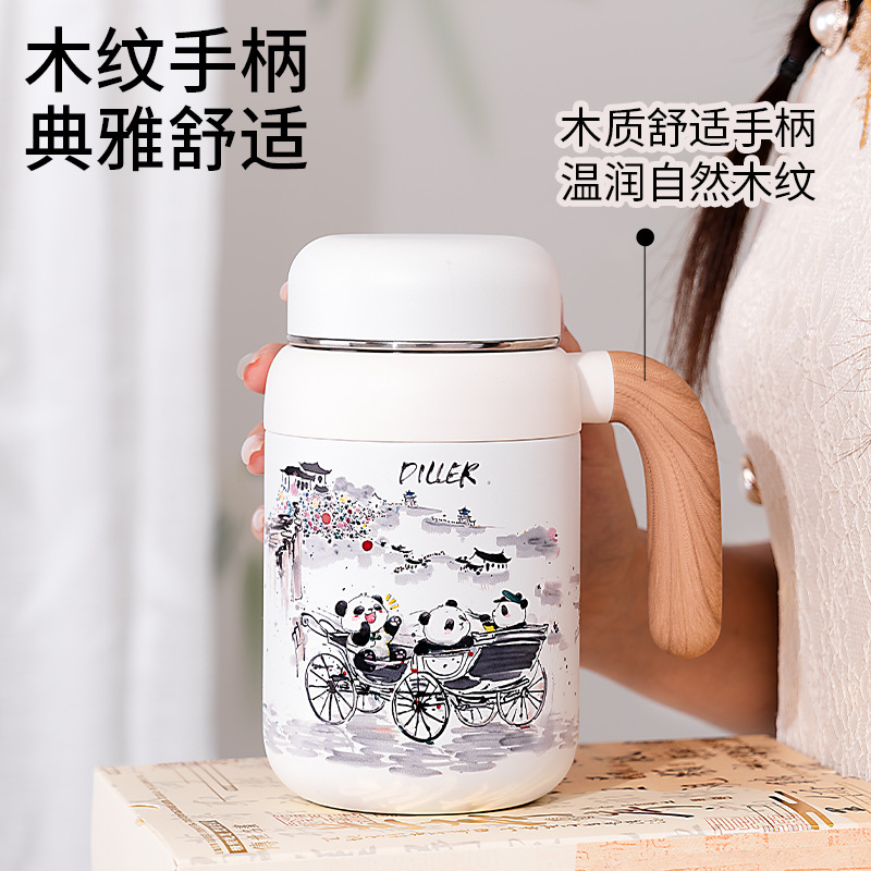 保温杯不锈钢熊猫泡茶容量保温杯