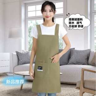 耐脏工作服女士可定logo印字一件起 做饭围裙家用厨房防水防油薄款
