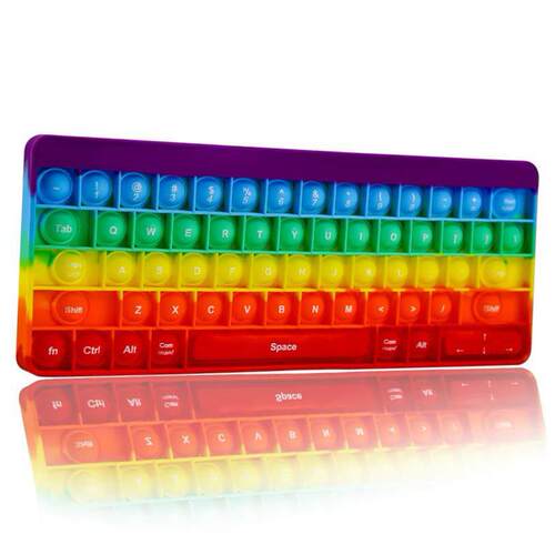kids Rainbow Silicone Keyboard pop it Fidget Toys按键盘玩具
