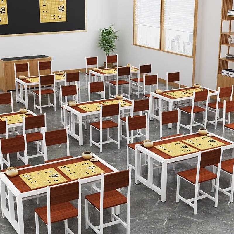 新款直销中国围棋象棋辅导班桌子培训桌国际象棋绘画桌学生美术多