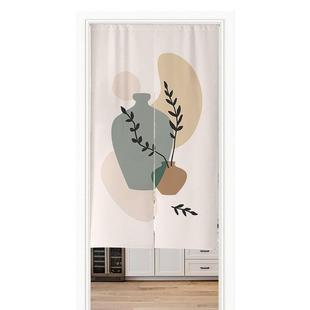 ins风文艺小门帘家用隔断帘厨房卫生间遮挡挂帘棉麻布帘分片半帘