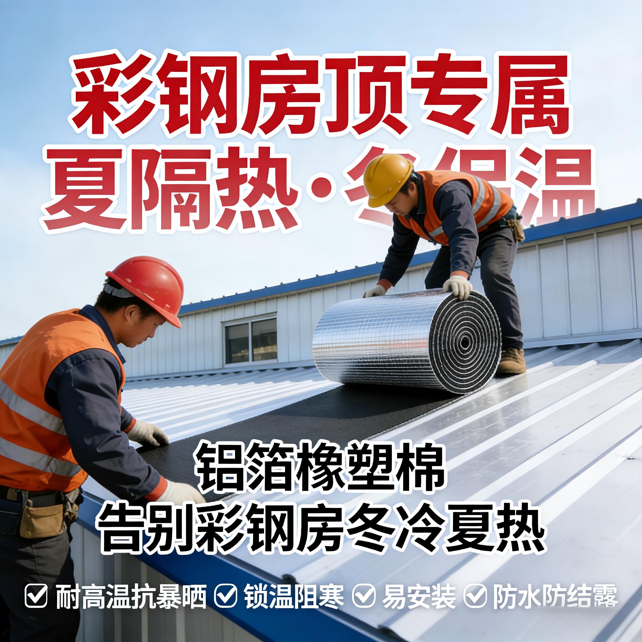 隔热棉耐高温彩钢屋顶棚隔热板自粘保温棉屋顶隔热材料防晒隔热膜