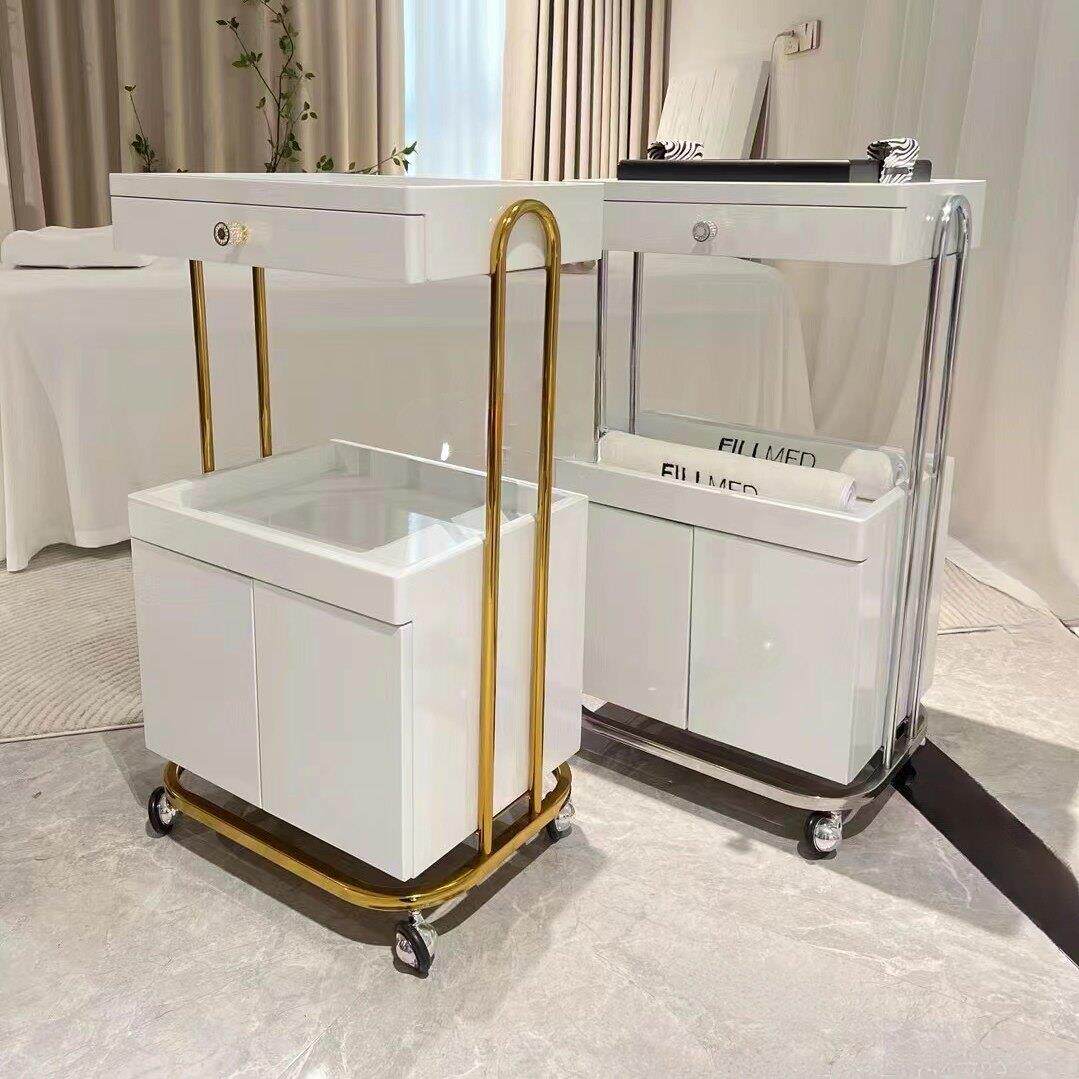 网红轻奢美容院小推车高档美容院专用小车仪器收纳架美容推车高端