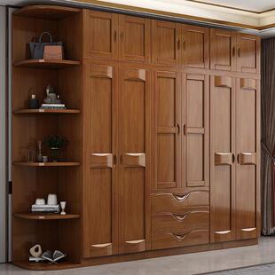 全橡胶木实木柜衣家用屋室简易衣柜出租大衣橱LH-8616K家用卧卧室