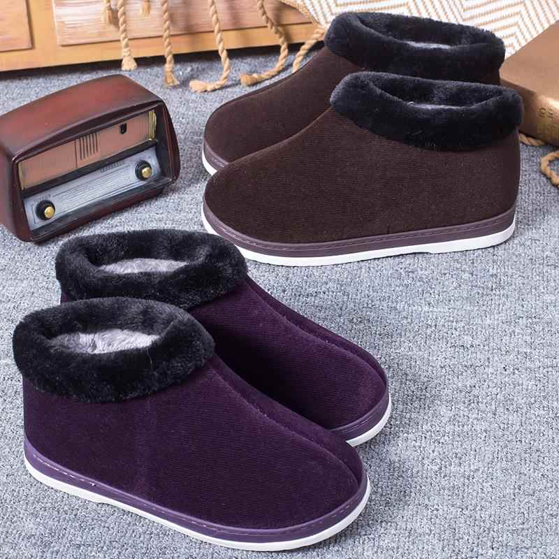 2023冬季加厚棉拖灯芯绒老年手工棉鞋室内居家保暖老爸老妈棉拖鞋