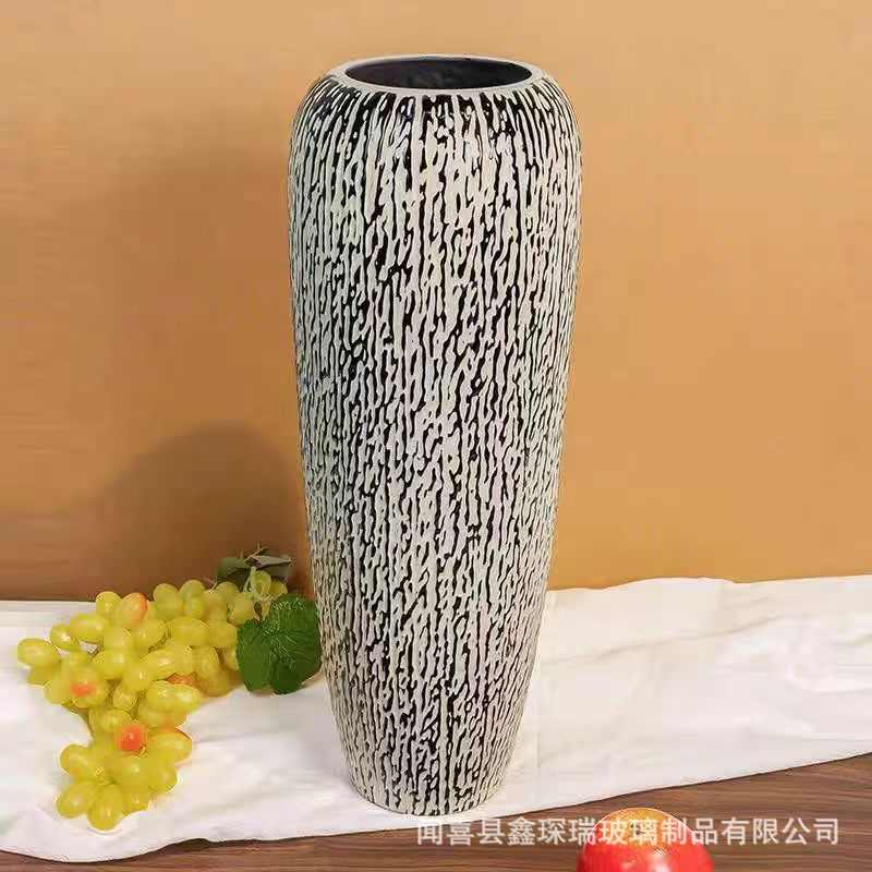 大感复古创意树皮水培新款落地轻摆件奢花瓶花瓶高级插花客厅玻璃
