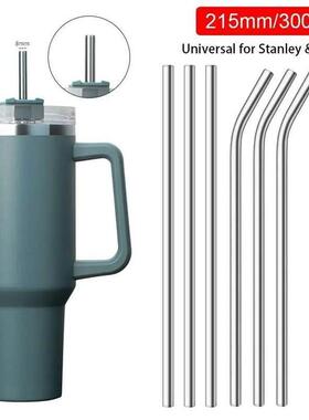 1Pcs Straight Bent Stainless Steel Straws Drinking Silver Cu