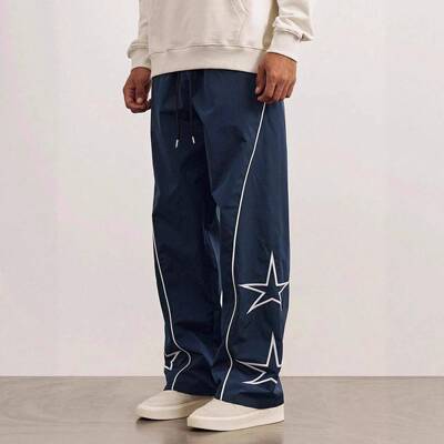 Men pants white side stripes comfortable sporty casual
